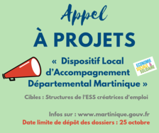 Appel à projets : «  Dispositif Local d’Accompagnement  Martinique »