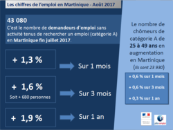 Les chiffres de l'emploi en Martinique - Août 2017